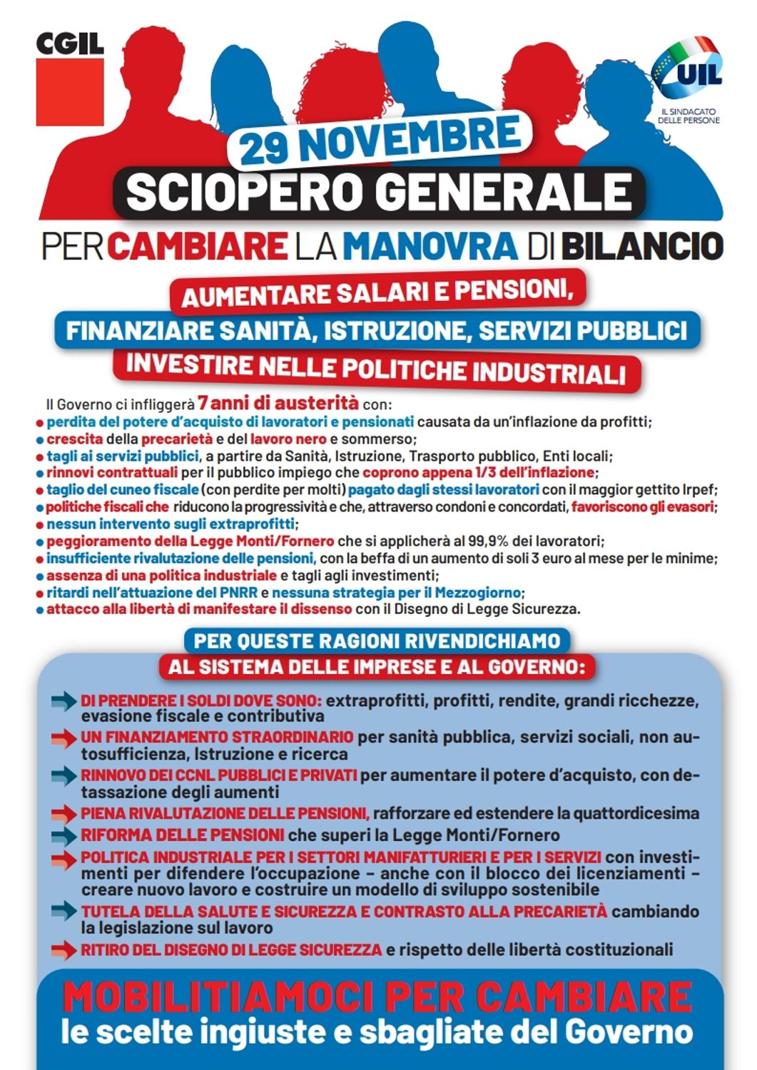 Volantino sciopero29 11 2024CGIL Uil.pdf page 1